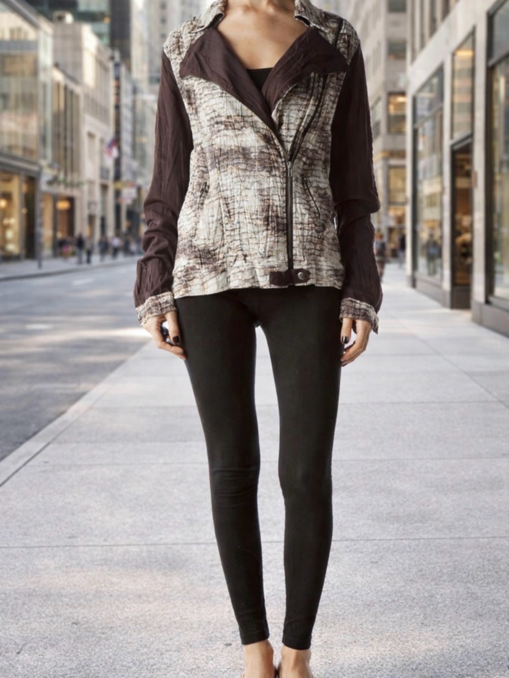 Alberto Makali Brown animal print jacket size medium
